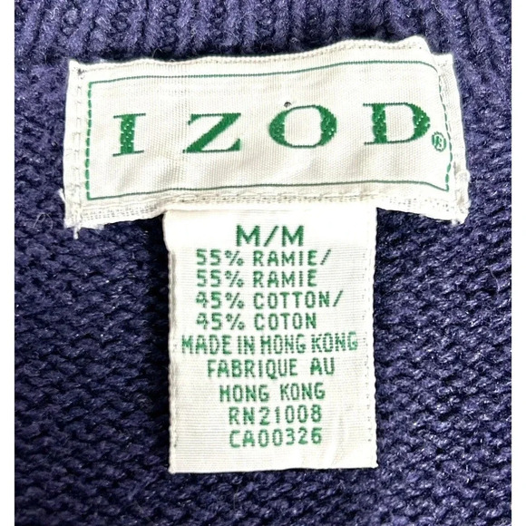 Vtg Izod Argyle Cardigan Sweater Green And Blue Size Medium M Secretary Unisex - Picture 6 of 11